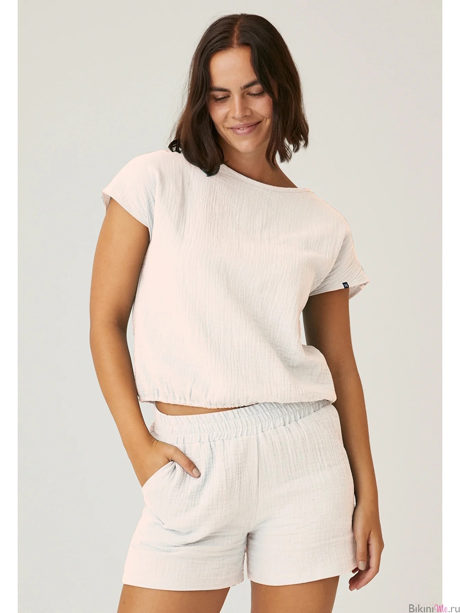 42031 Комплект футболка и шорты Naturana23 ваниль 