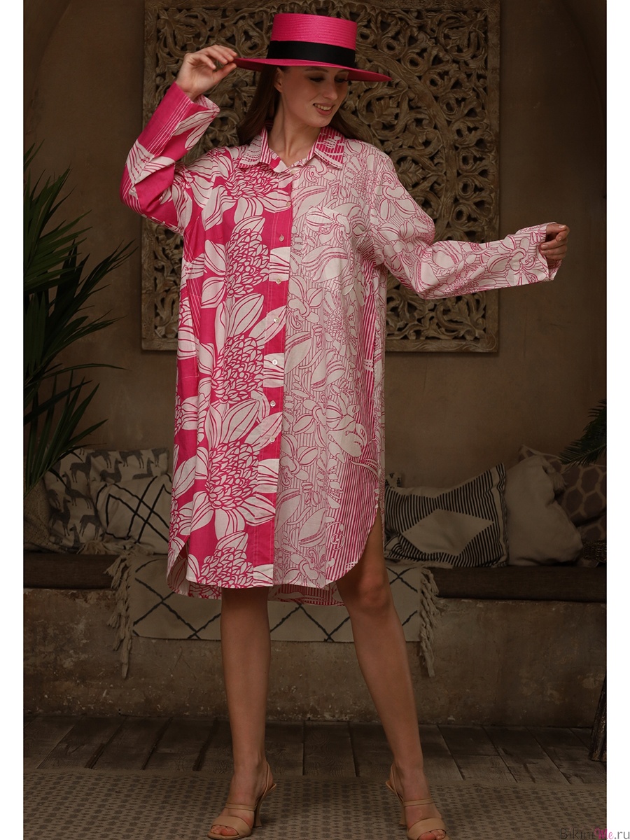 7213/24 Туника Naemy Beach24 бело-розовый (7212-24