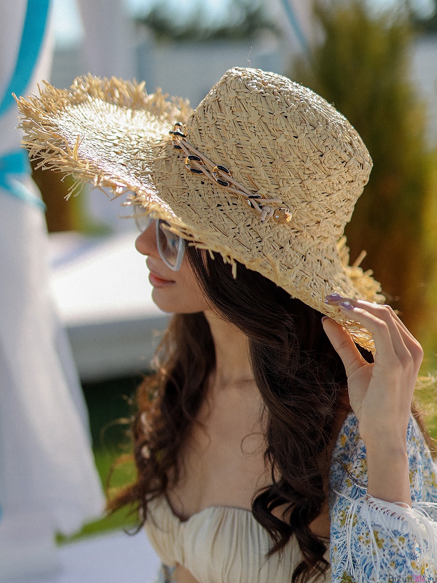 448643 Шляпа Жанетт микс солом (448643 Шляпа Жанет