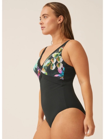 73421 Купальник слитный Naturana23 аква/бел. (7342