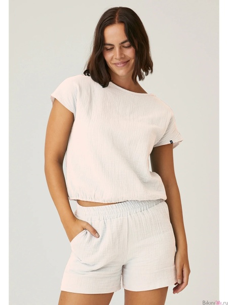 42031 Комплект футболка и шорты Naturana23 ваниль 
