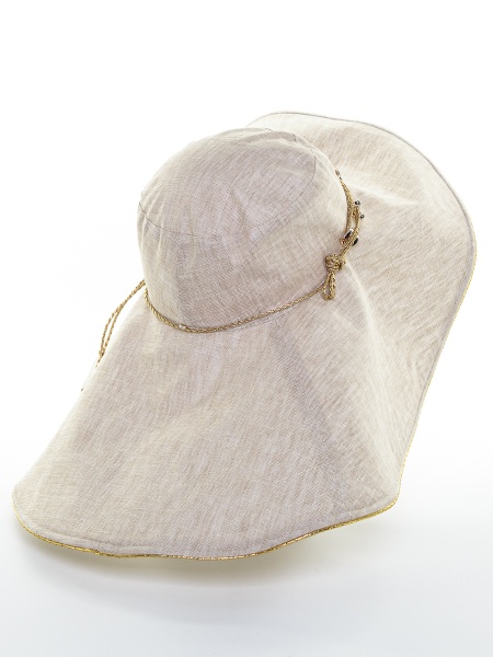 450470 Жанетт микс макси шляпа лен солома с зол. (