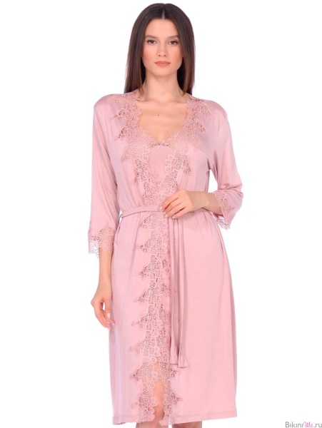 502 Комплект Reina (Лиловый) пеньюар сорочка (BRAF