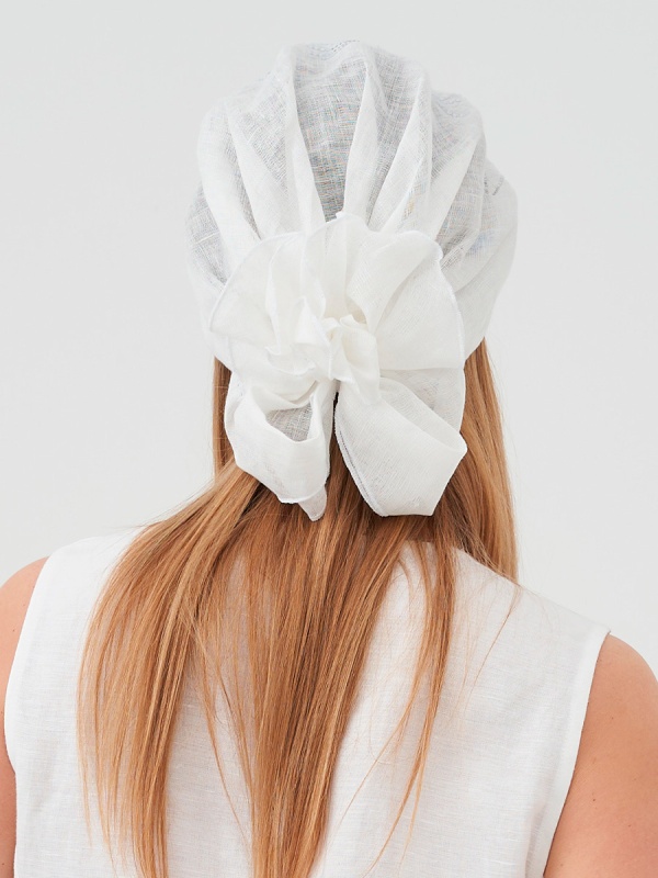 Мелания бандана лен белый-1