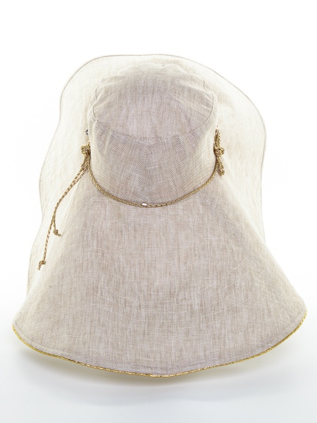 450470 Жанетт микс макси шляпа лен солома с зол. (