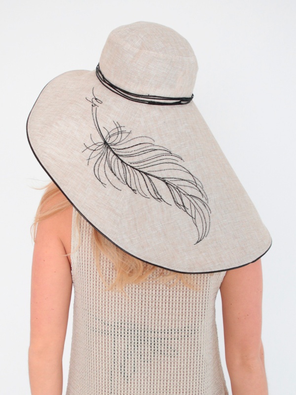 Лира супермакси шляпа лен солома солнечная (отд. черный) (4)